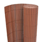 Valla de jardín de doble cara PVC marrón 90x500 cm