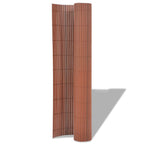 Valla de jardín de doble cara PVC marrón 90x500 cm