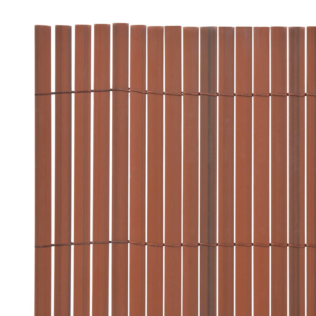 Valla de jardín de doble cara PVC marrón 90x500 cm