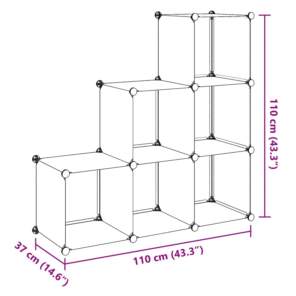 Estantería de cubos con 6 compartimentos blanco
