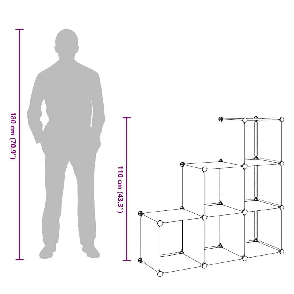 Estantería de cubos con 6 compartimentos blanco