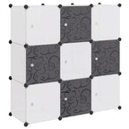 Armario cubo organizador con 9 compartimentos negro y blanco