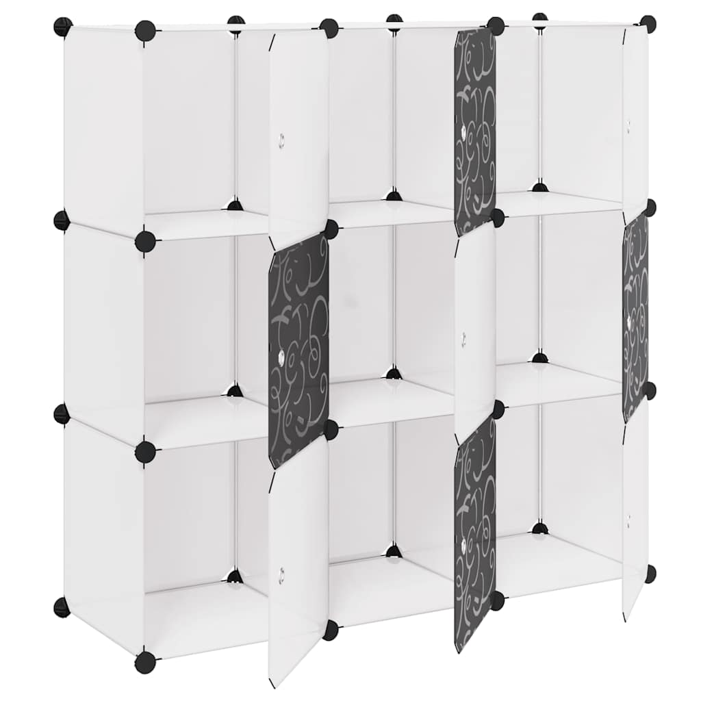 Armario cubo organizador con 9 compartimentos negro y blanco