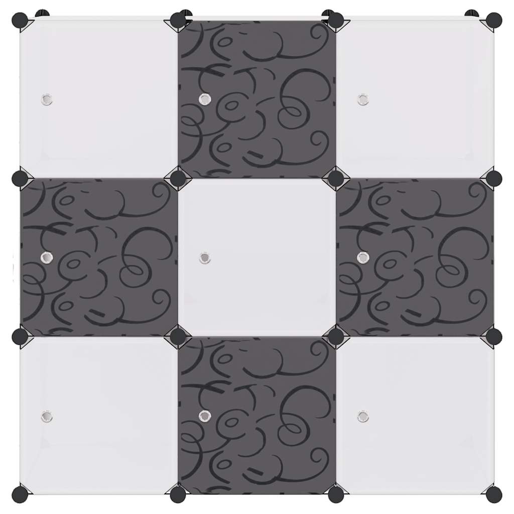 Armario cubo organizador con 9 compartimentos negro y blanco