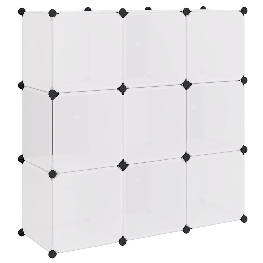 Armario cubo organizador con 9 compartimentos negro y blanco