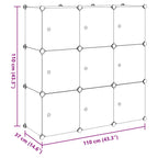 Armario cubo organizador con 9 compartimentos negro y blanco
