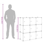 Armario cubo organizador con 9 compartimentos negro y blanco