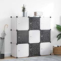 Armario cubo organizador con 9 compartimentos negro y blanco