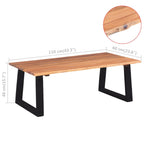 Mesa de centro madera maciza de acacia 110x60x40 cm