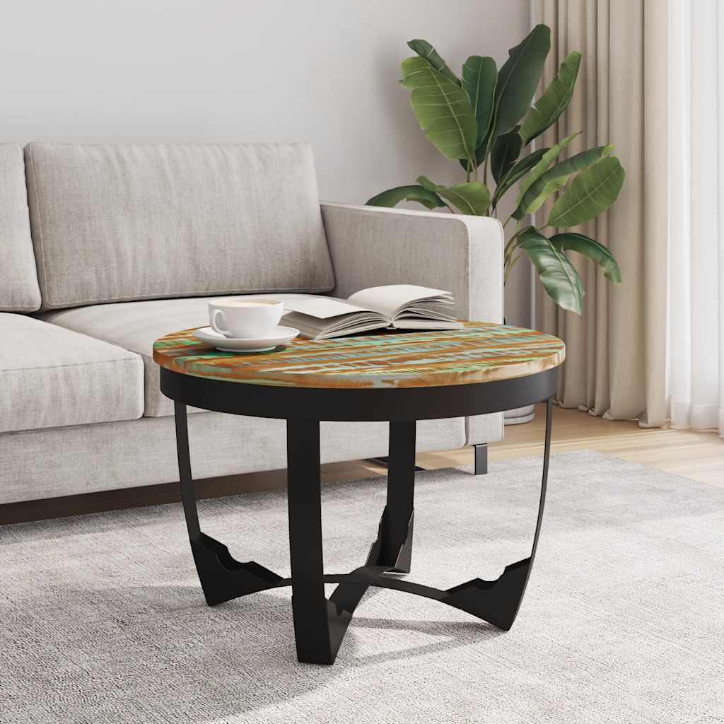 Mesa de centro madera maciza reciclada 60x40 cm
