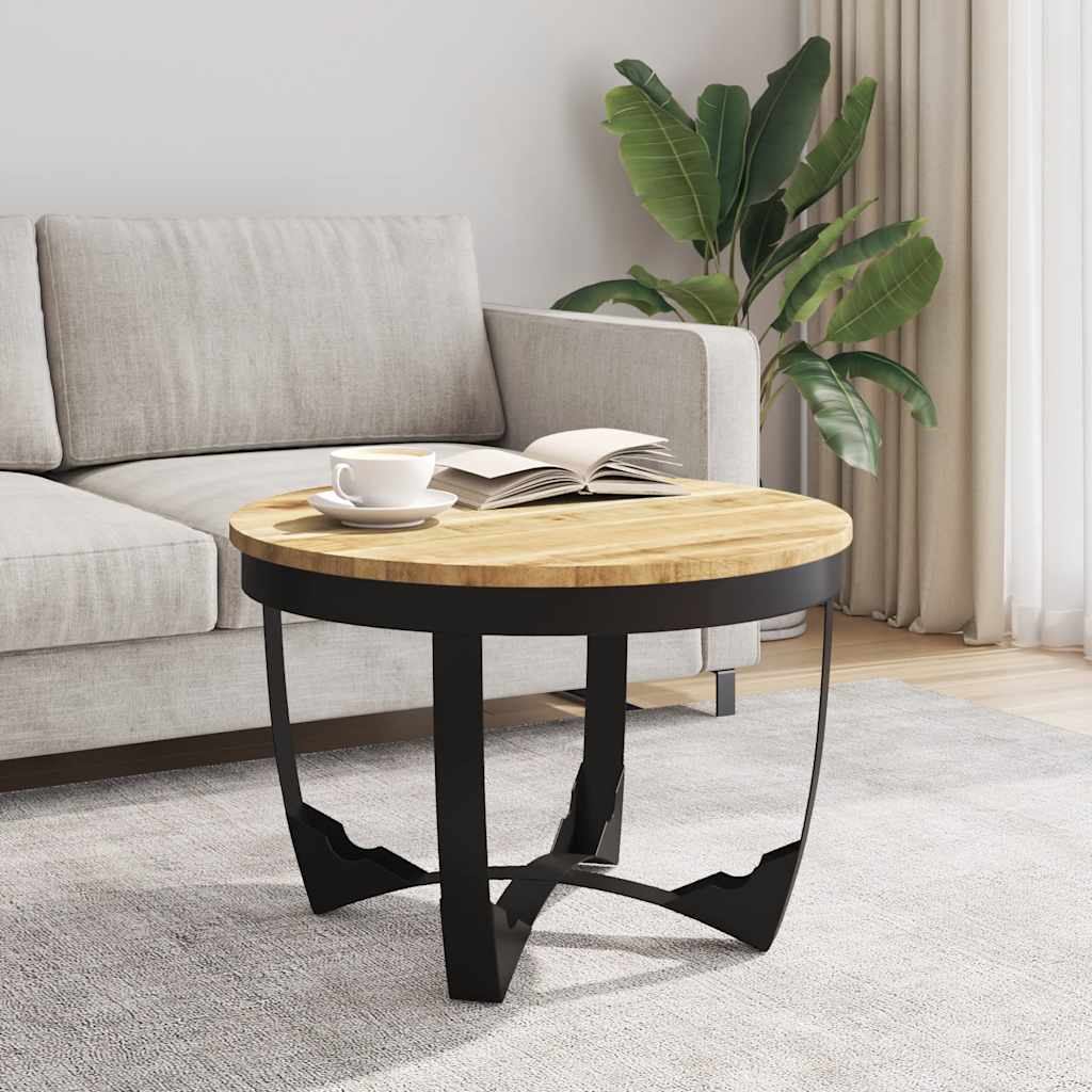 Mesa de centro madera maciza de mango sin tratar 60x40 cm