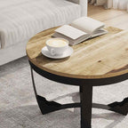 Mesa de centro madera maciza de mango sin tratar 60x40 cm