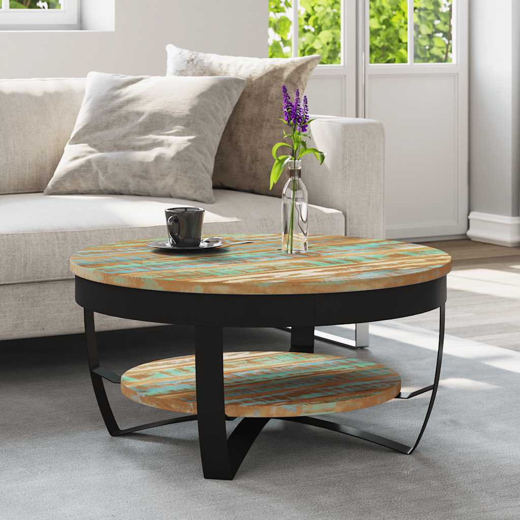 Mesa de centro madera maciza reciclada 100x60x38 cm