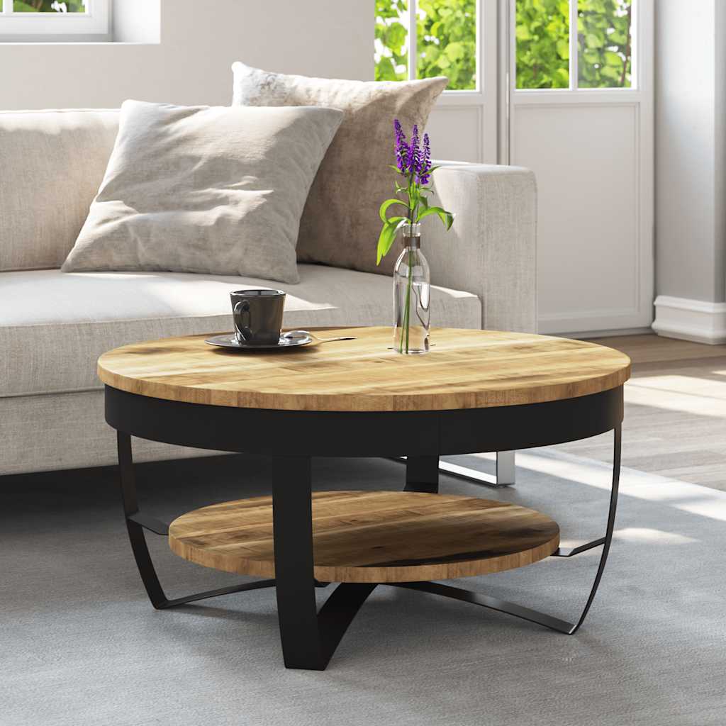 Mesa de centro de madera de mango rugosa 180x90x40 cm