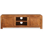 Mueble de TV madera maciza acabado miel 120x30x40 cm