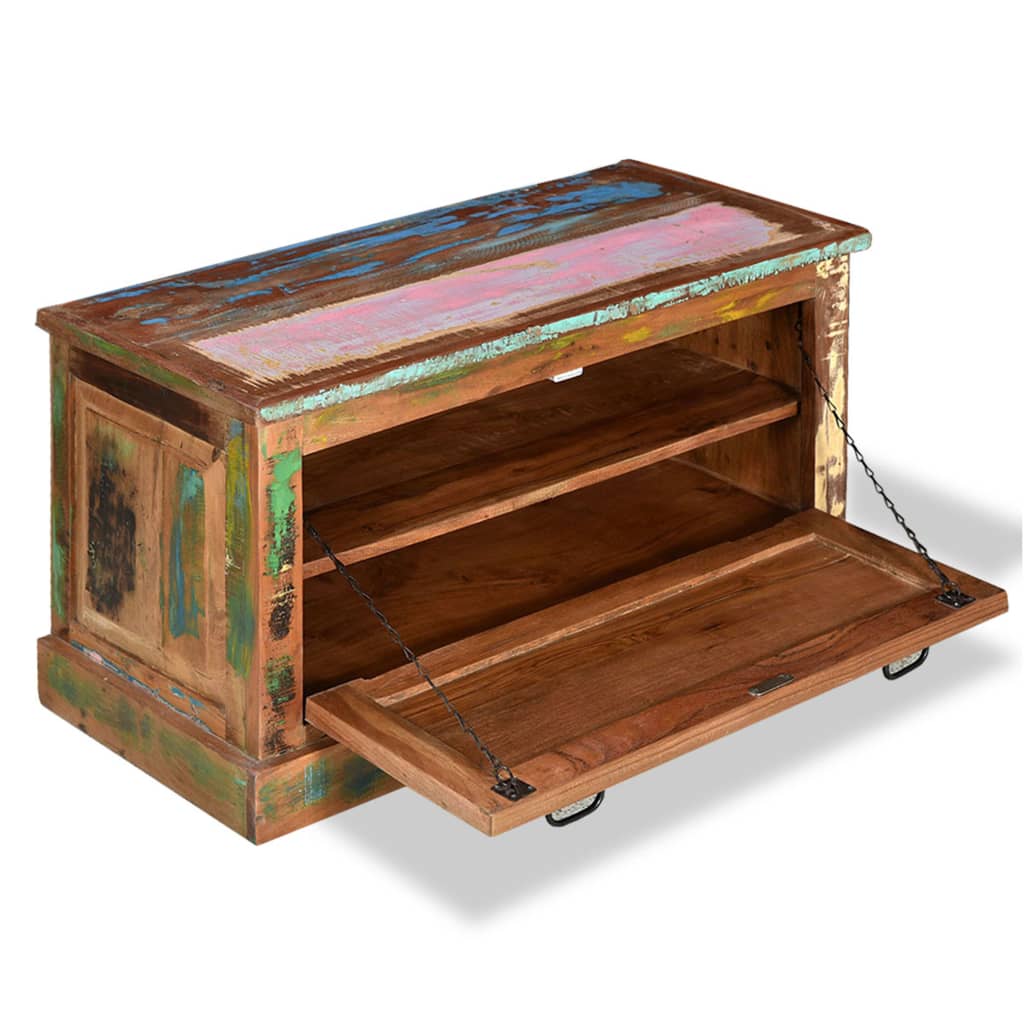 Zapatero de madera maciza reciclada