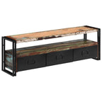 Mueble de TV madera maciza reciclada 120x30x40 cm