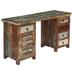 Escritorio con pedestal madera maciza reciclada 140x50x77 cm