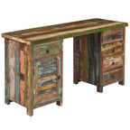 Escritorio con pedestal madera maciza reciclada 140x50x77 cm