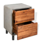 Mesita de noche de hormigón y madera maciza acacia 40x30x50 cm