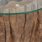 Mesa de centro de teca y vidrio 50x40 cm