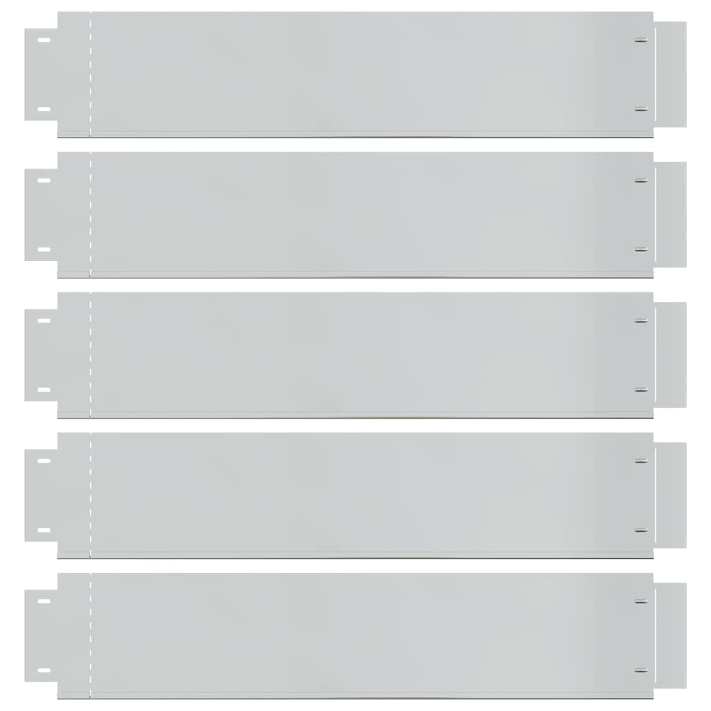 Cercas para el césped 5 piezas acero galvanizado 100x19 cm