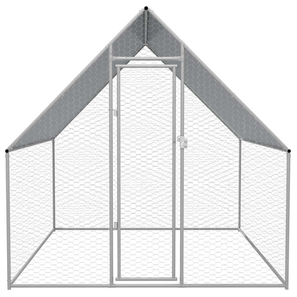 Jaula gallinero de exterior de acero galvanizado 2x2x1,92 m