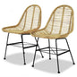 Dining Chairs 2 units natural rattan