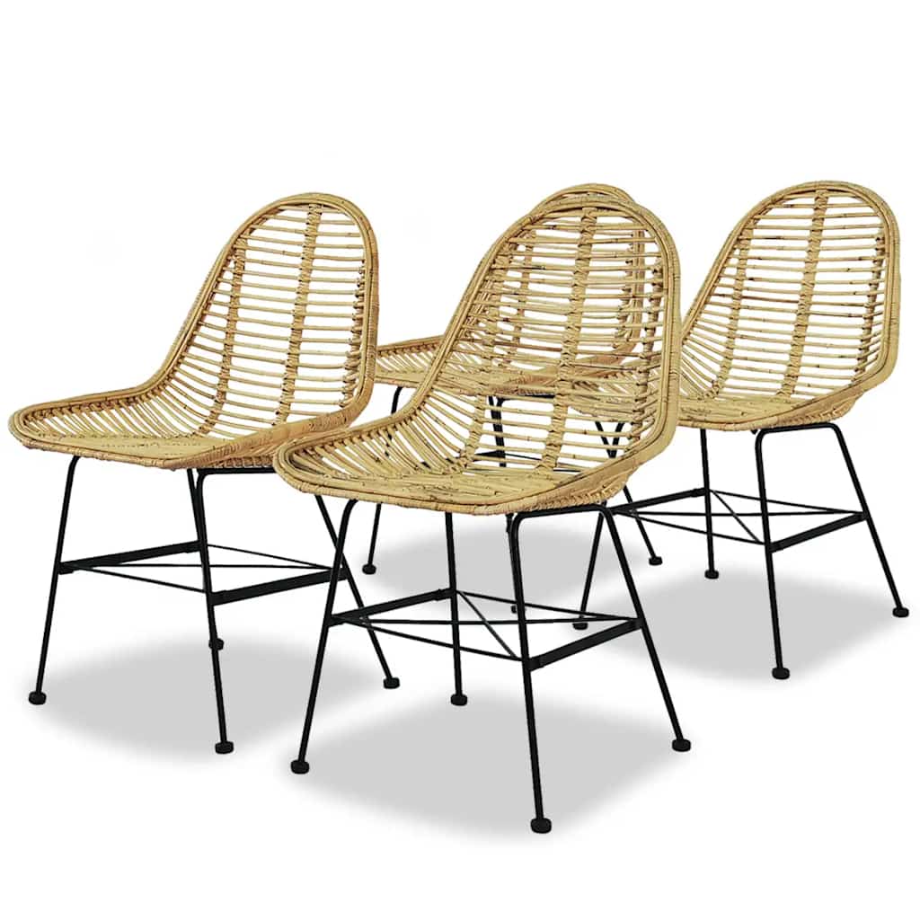 Sillas de comedor 2 unidades ratán natural