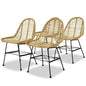 Dining Chairs 2 units natural rattan