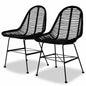 Dining Chairs 2 units natural rattan