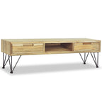 Mueble de TV de teca maciza 120x35x35 cm