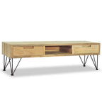 Mueble de TV de teca maciza 120x35x35 cm
