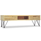 Mueble de TV de teca maciza 120x35x35 cm