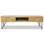 Mueble de TV de teca maciza 120x35x35 cm