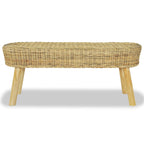 Banco de recibidor 110x35x45 cm ratán natural