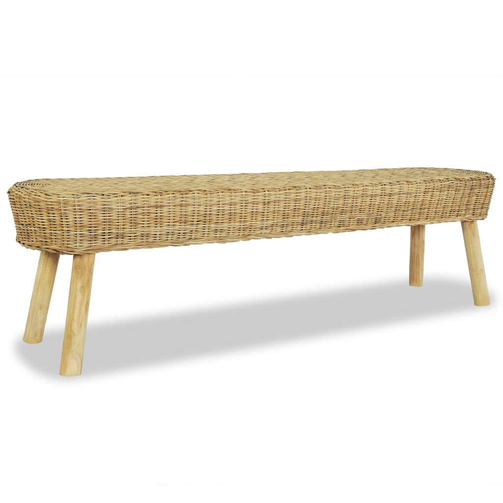 Banco de recibidor 110x35x45 cm ratán natural