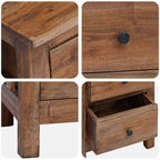 Mesita de noche de madera maciza de caoba 40x30x51 cm