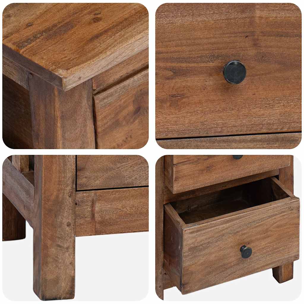 Mesita de noche de madera maciza de caoba 40x30x51 cm