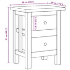 Mesita de noche de madera maciza de caoba 40x30x51 cm