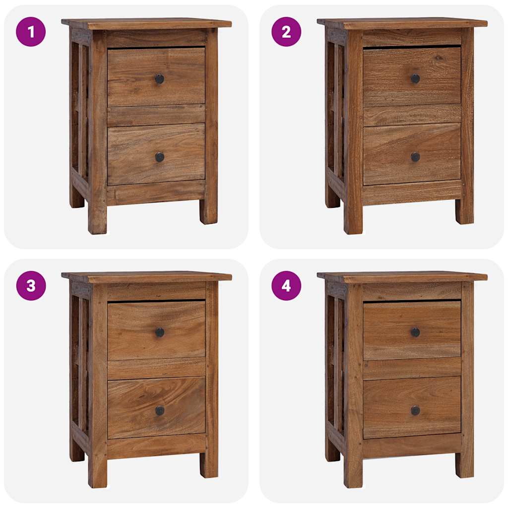 Mesita de noche de madera maciza de caoba 40x30x51 cm