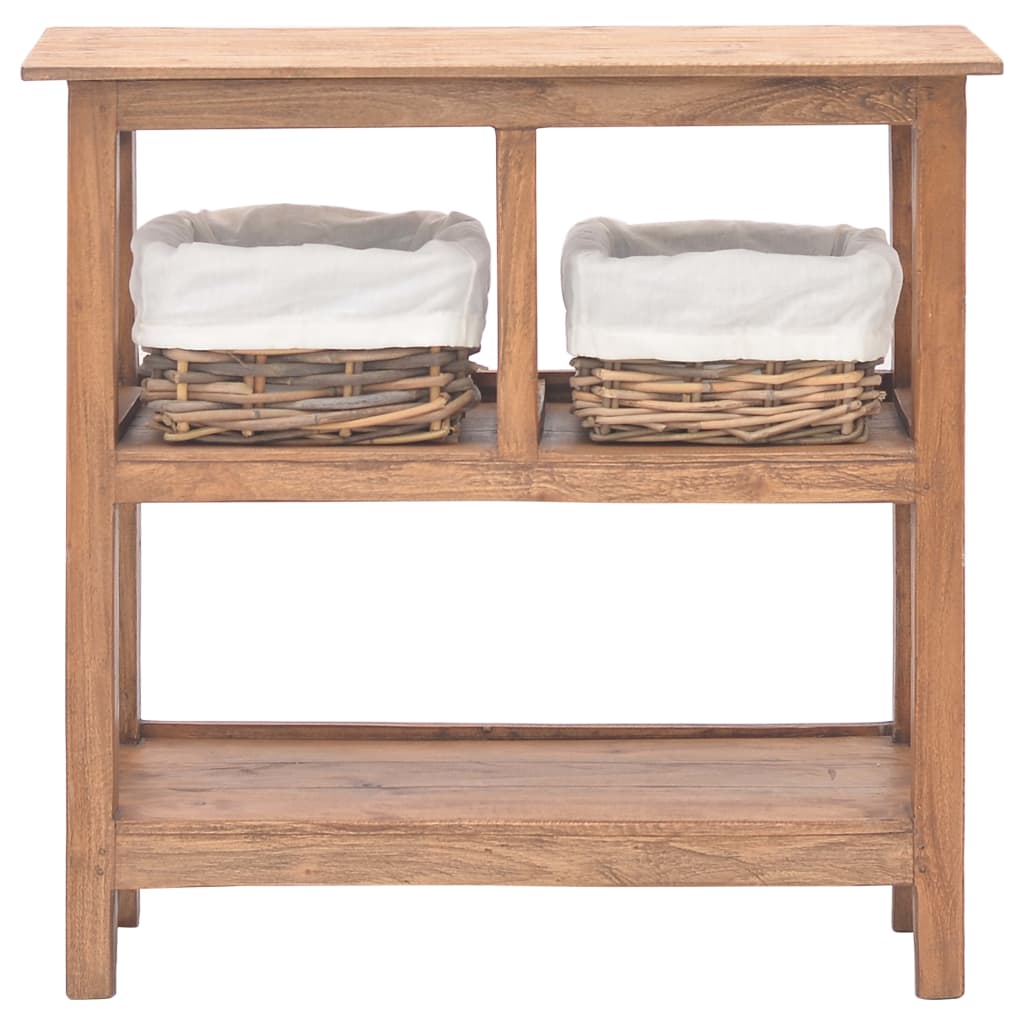 Mesa consola de madera maciza de caoba 69x28x70 cm