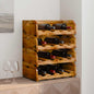 Botelleros para 16 botellas 4 piezas madera maciza de caoba