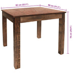 Mesa de comedor de madera reciclada mixta 82x80x76 cm