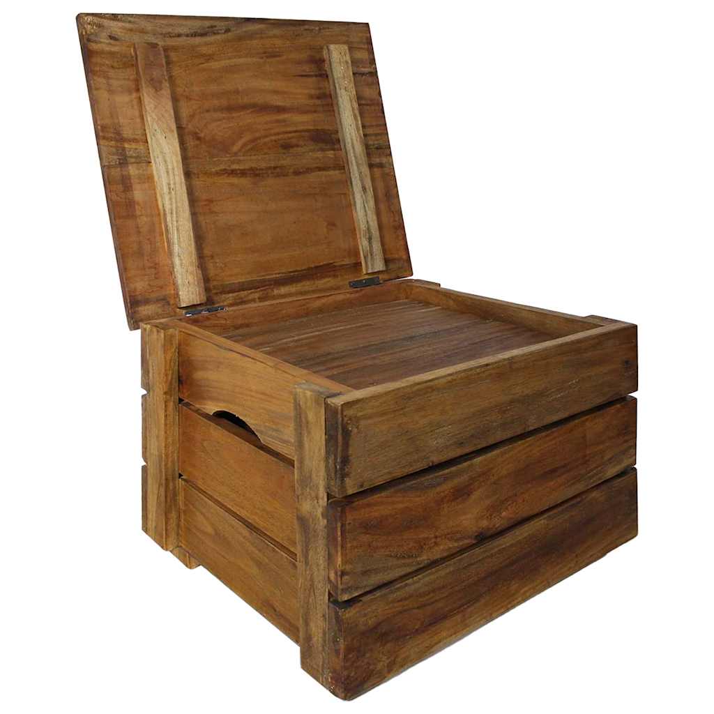Juego de cajas de almacenaje 2 pzas madera maciza de caoba