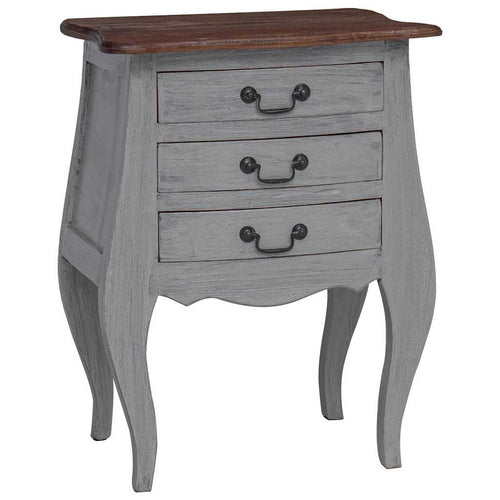 Mesita de noche de madera maciza de caoba 48x35x64 cm