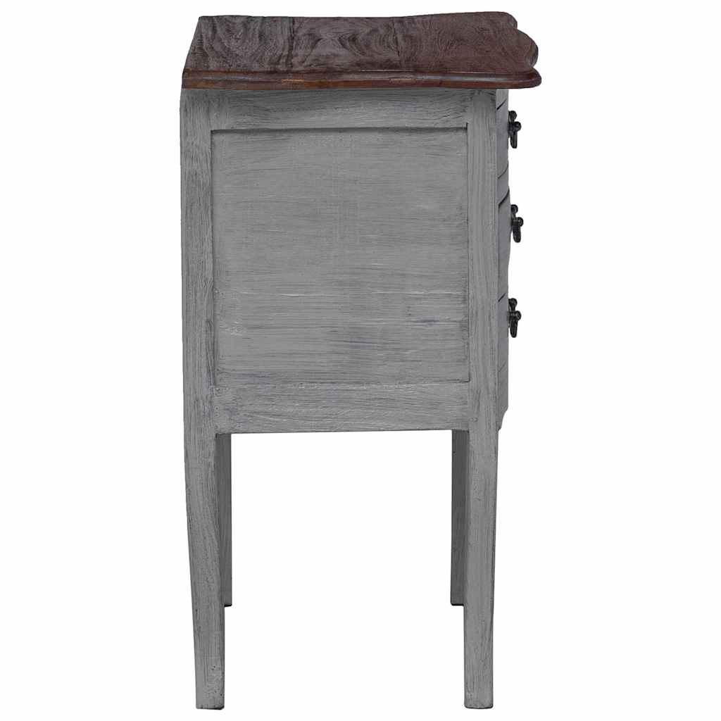 Mesita de noche de madera maciza de caoba 48x35x64 cm