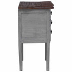 Mesita de noche de madera maciza de caoba 48x35x64 cm