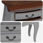 Mesita de noche de madera maciza de caoba 48x35x64 cm