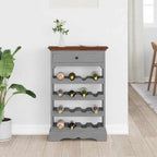 Botellero de madera maciza de caoba 55x23x85 cm